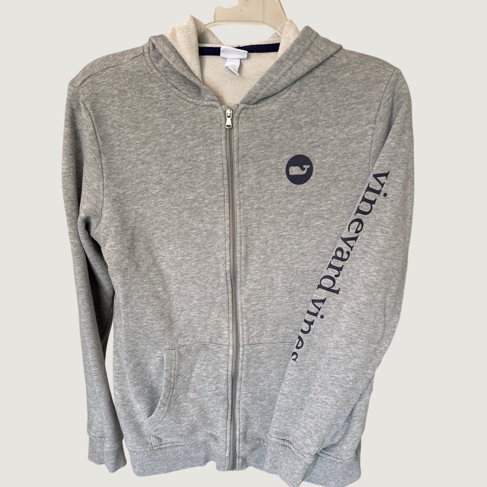 Vineyard Vines French terry zip-up hoodie brand's whale logo chest size XL/16